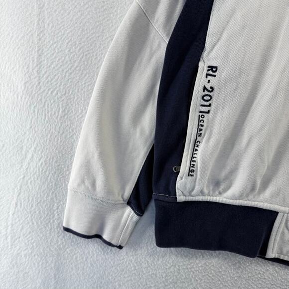 Ralph Lauren Jacket Men's Large White Zip RL Ocean Challenge USA Big Pony READ - Picture 3 of 16